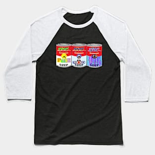 punk,mod,psychodelic  Pop Art Soup Baseball T-Shirt